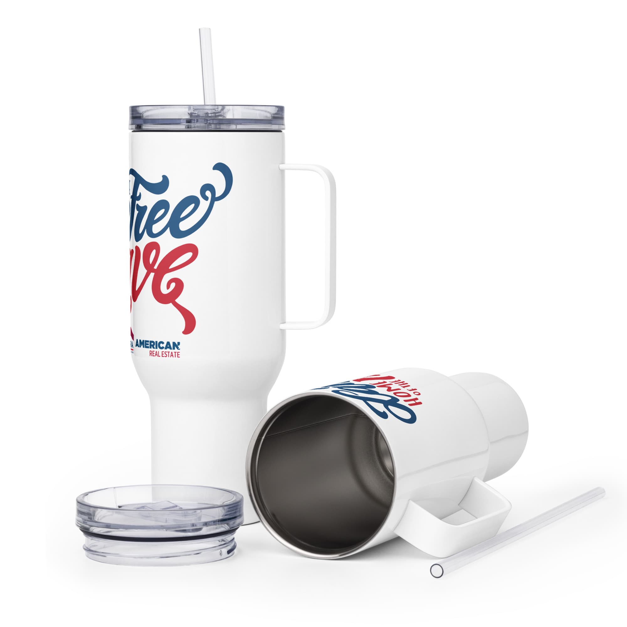 Land of the Free Travel mug with a handle